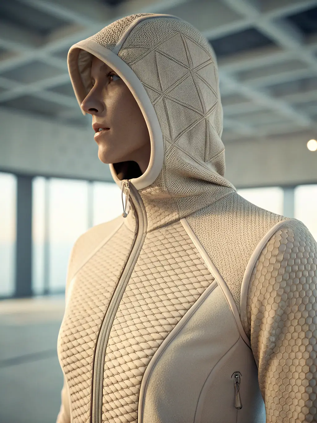 A close-up shot of the premium sculpting fabric used in Miami Active's Fall Collection, highlighting its texture and flexibility as it stretches.